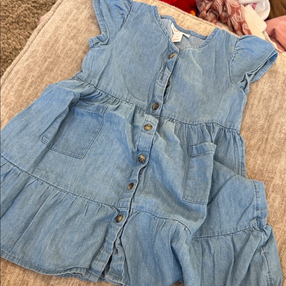 Cat & Jack Light Blue Button-Down Kids Dress